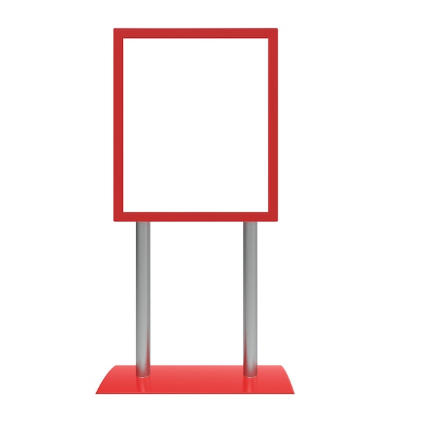 Odosobniona czerwień Pusta tablica dla szablonu makieta 3d ilustraci