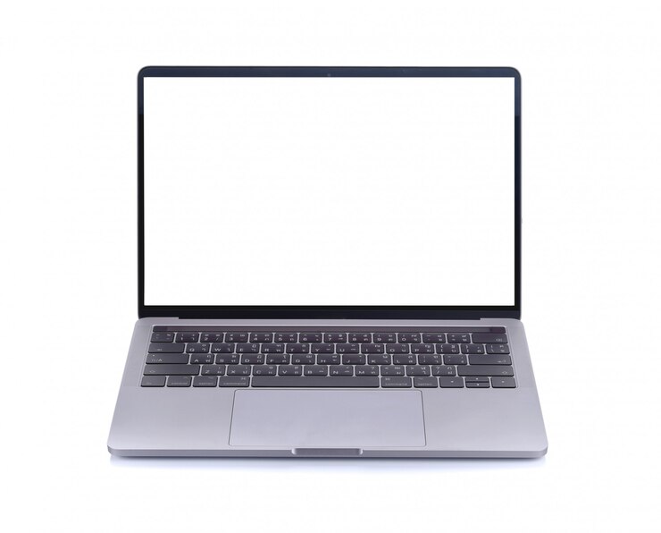 Zdjęcie odosobniony laptop z pustą przestrzenią