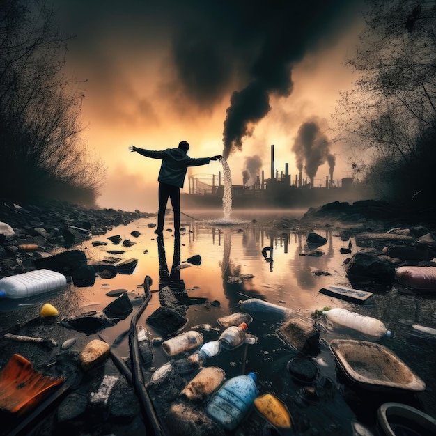 odpady plastikowe i inne odpady w składowaniu odpadów komunalnych Save Planet problemy środowiskowe tło