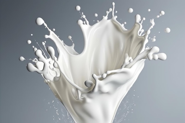 odrobiną mleka z napisem „mleko”.