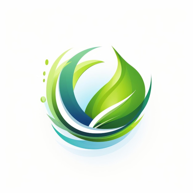 Odświeżająca elegancja Ekologiczne logo na chłodnym białym tle