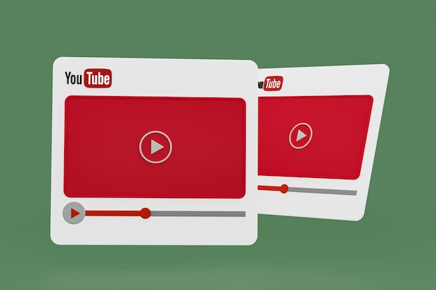 Odtwarzacz Wideo Youtube Projekt 3d Lub Interfejs Odtwarzacza Multimediów Wideo