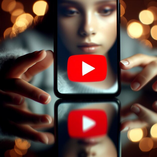 Zdjęcie odważna ikona na czystym płótnie reprezentująca serce cyfrowego doświadczenia youtube