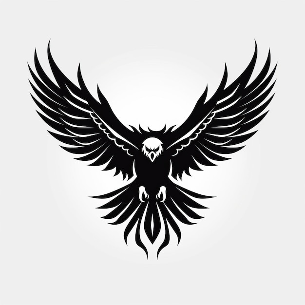 Odważna sylwetka orła Ciemny gotycki sztuka plemienna Projekt logo