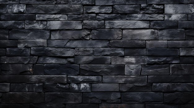 Odważne i przemysłowe czarne ceglane tło ściany z dużą przestrzenią do kopiowania