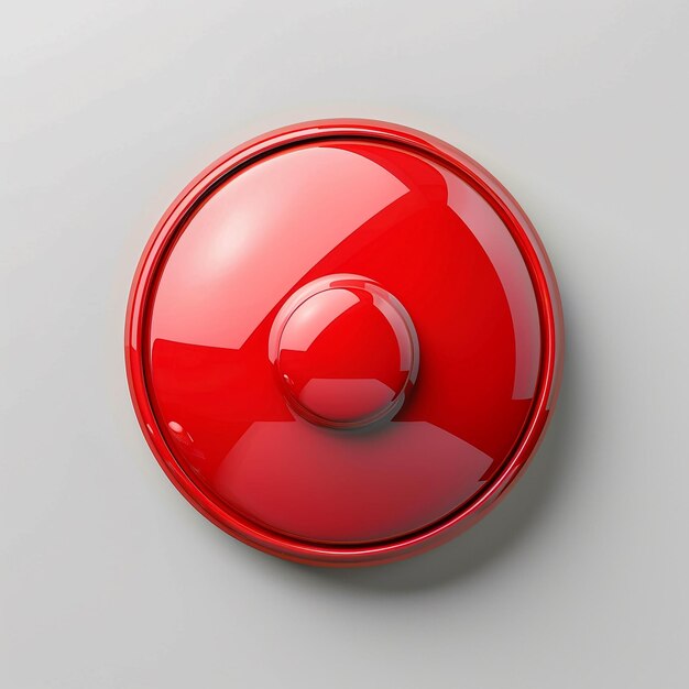 Zdjęcie odważny realistyczny duży czerwony przycisk