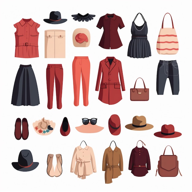 odzież wektorowa ilustracja odzież izolowany projekt ikona tkanina moda odzież zestaw noszenie