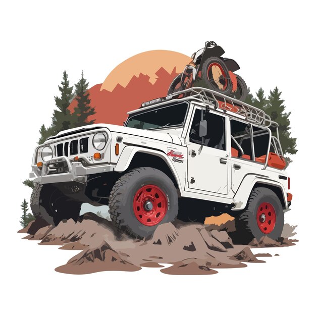 Zdjęcie off road t-shirt design vector art ai generate