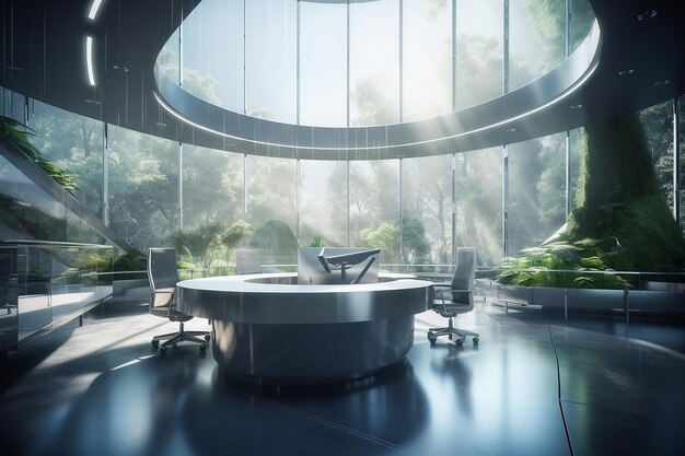 Office_space_design_forest_themefuturistic_technology