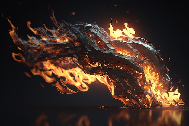Ogień abstrakcyjne tło generowane przez AI