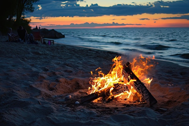 Ogień na plaży