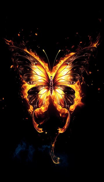 Ogień stwórz mi motyla szczęśliwego motyla, który wygląda jak coo ai