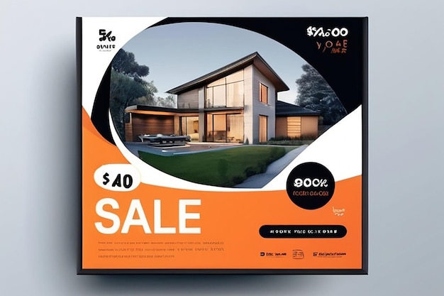 Ogłoszenie w mediach społecznościowych o ofercie lokalizacji sprzedaży Obraz domu oferuje sprzedaż