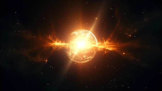 Ognista planeta w kosmosie 3d ilustracja Kosmiczny tło