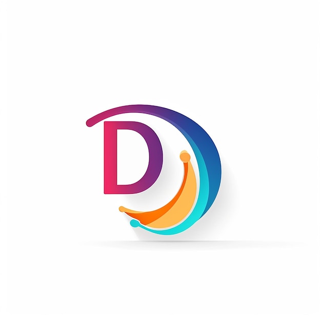 Zdjęcie ogólna ilustracja płaska kolorowy projekt logo z literą d