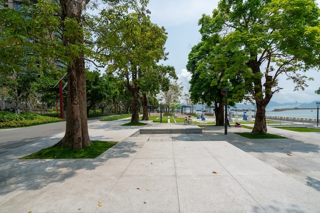 Ogródy i sprawność fizyczna ślada Binhai park w Shenzhen, Chiny