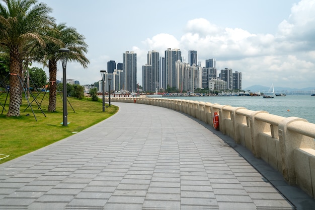 Ogródy i sprawność fizyczna ślada Binhai park w Shenzhen, Chiny