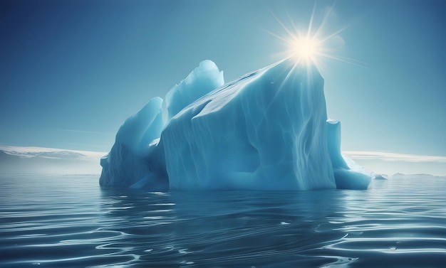 Ogromna góra lodowa w nasłonecznionym morzu