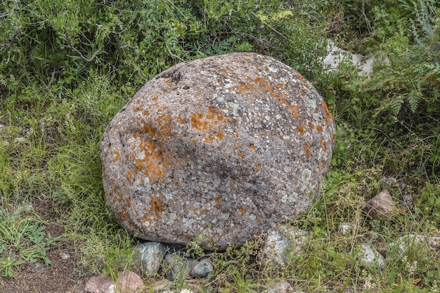 Ogromny granitowy kamienny głaz w przyrodzie