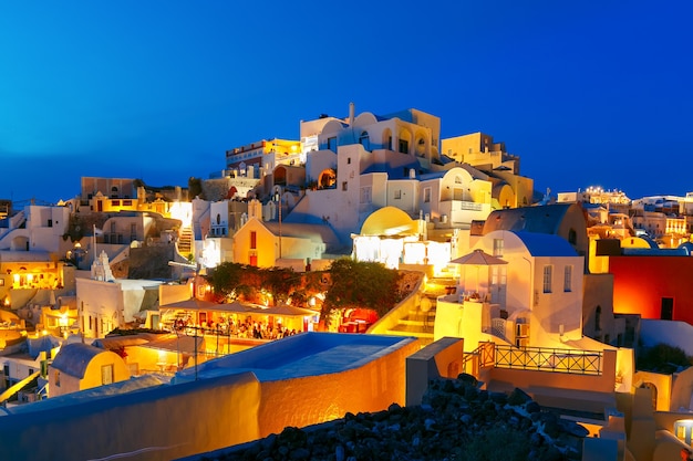 Oia nocą, Santorini, Grecja