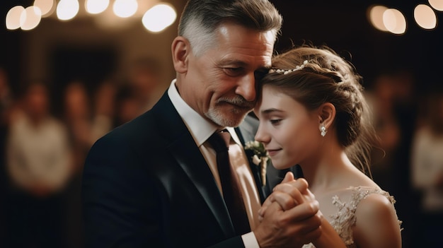 Ojciec i córka tańczą na weselu