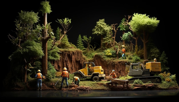 okładka magazynu diorama konserwacji lasu plastelina ciemne tło