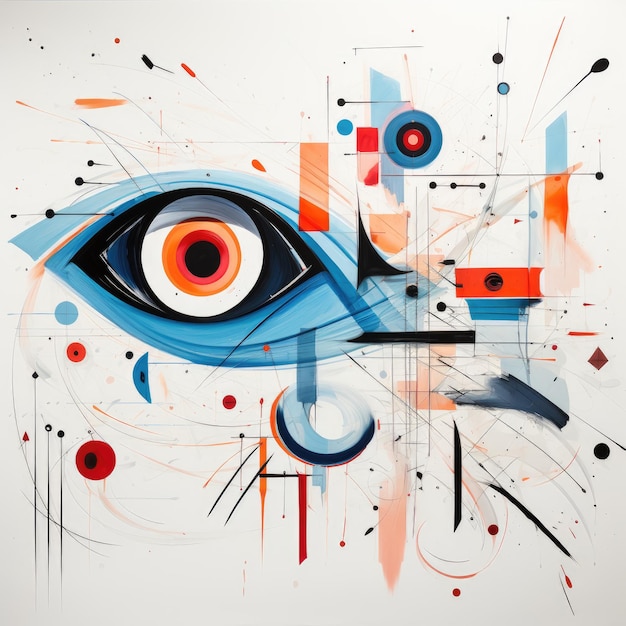 oko abstrakcyjna karykatura surrealistyczne figlarne malarstwo ilustracja tatuaż geometria malarstwo nowoczesne