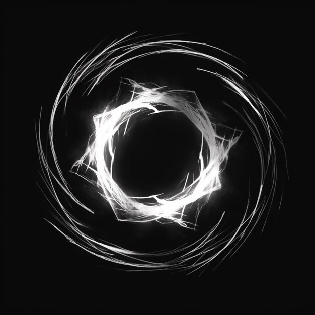 Zdjęcie okrąg z białym kółkiem z napisem „ogień”.
