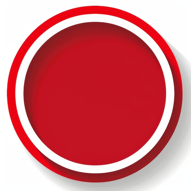 okrągłe czerwone koło z białą krawędzią i koło na białym tle