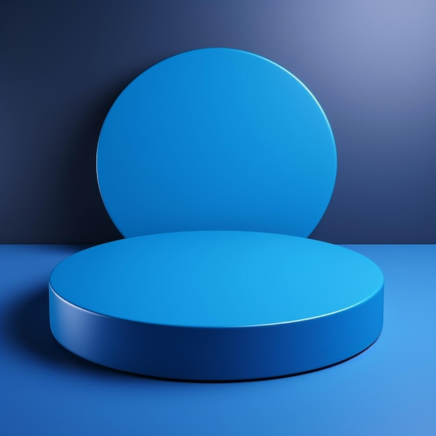 Zdjęcie okrągłe niebieskie podium puste podkładki w modnych kolorach bardzo peri do prezentacji produktu