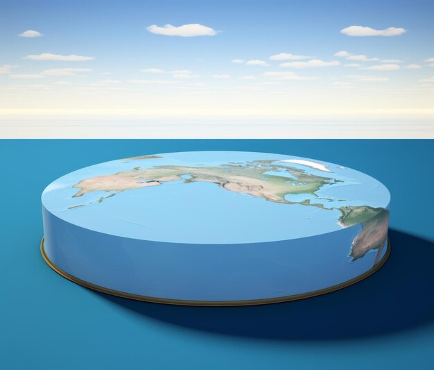 Zdjęcie okrągły obiekt z mapą świata na nim