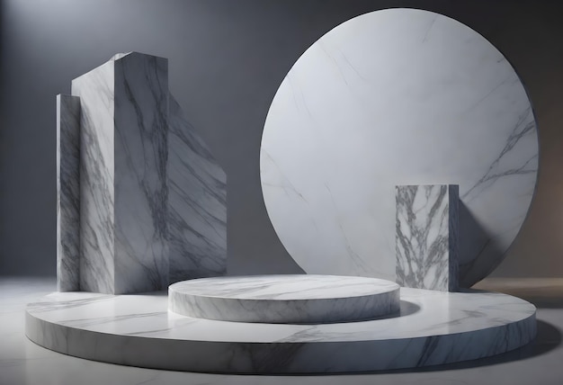 okrągły piedestal podium scena marmurowa tekstura w środku pomieszczenia płyty duże okrągłe tło