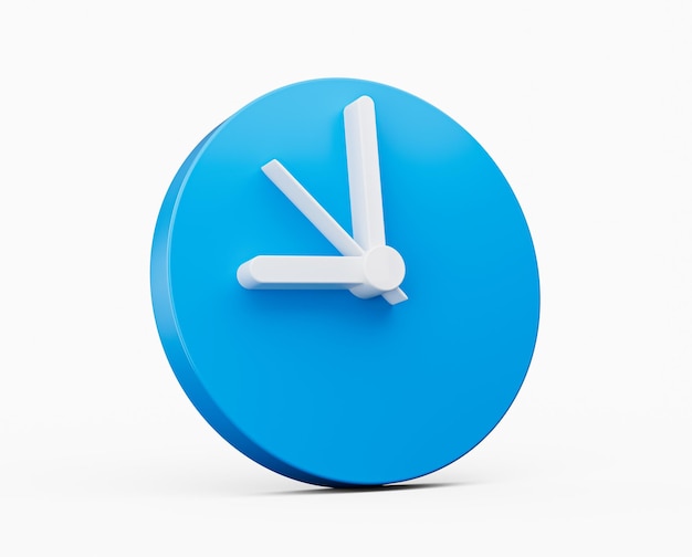 Okrągły zegar 3d ikona minimalistyczny styl Pomiar czasu zarządzania czasem i terminem