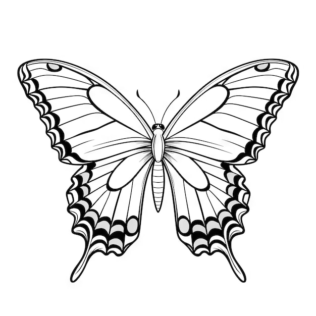 Określenie motyla z liniowymi płaskimi szczegółami