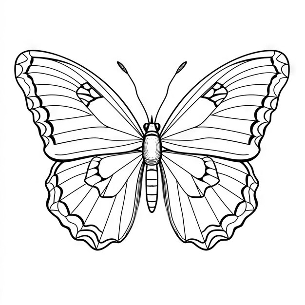 Określenie motyla z liniowymi płaskimi szczegółami