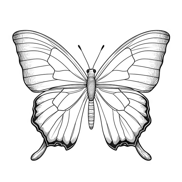 Zdjęcie określenie motyla z liniowymi płaskimi szczegółami