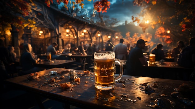 Oktoberfest Piwo na stole Napój