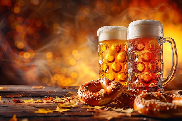 Oktoberfest z niemiecką flagą na tle