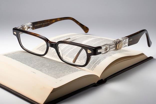 Okulary nad otwartą książką jako symbol edukacyjny