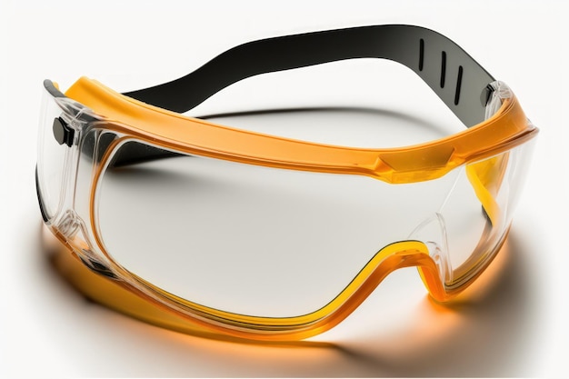Okulary ochronne lub gogle strój ochronny dla oczu izoluje jedną rzecz na białym tle