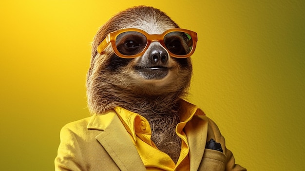 Okulary przeciwsłoneczne Generative AI Chillin' Sloth i pastelowe klimaty