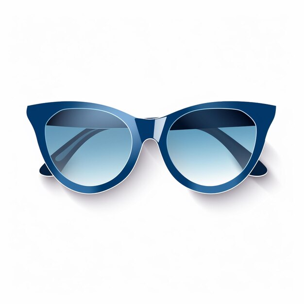 okulary przeciwsłoneczne z niebieską soczewką na białym tle generatywne ai