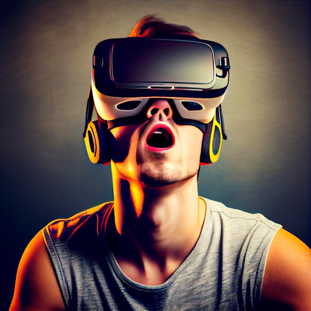 Okulary z technologią rozszerzonej rzeczywistości wirtualnej wizualizujące doświadczenie w sztuce generatywnej metaverse