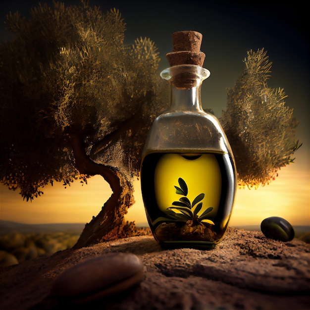 Oliwa z oliwek i gałązka oliwna