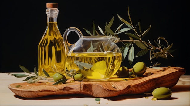 oliwa z oliwek na stole