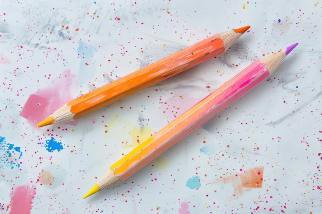 Zdjęcie ołówek kolorowy na białym tle drewniane ołówki kolorowe