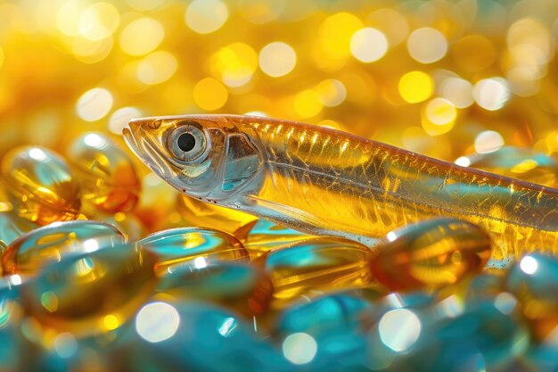 Omega 3 pigułki żelowe i olej rybny Generative Ai