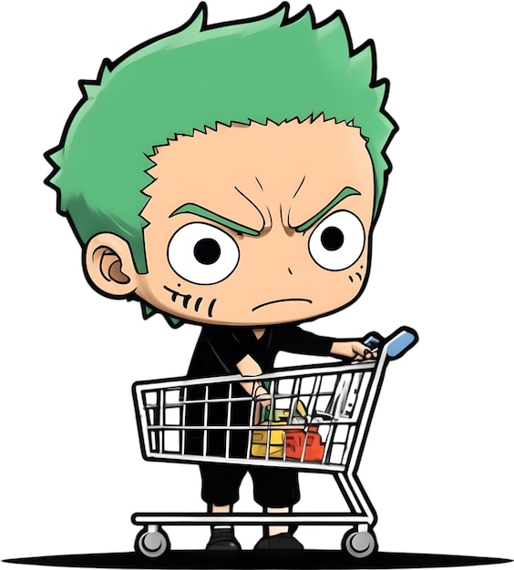 Zdjęcie one piece anime z torbą na zakupy anime zakupy towarów shopping for one piece anime luffy