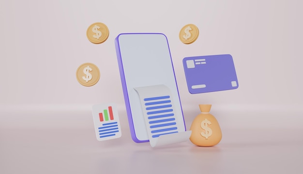 Online transakcje finansowe na smartfonie z nową koncepcją biznesową technologii