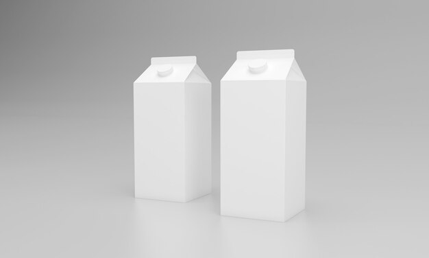 Opakowanie opakowań mlecznych Projektowanie opakowań 3D Renderowane